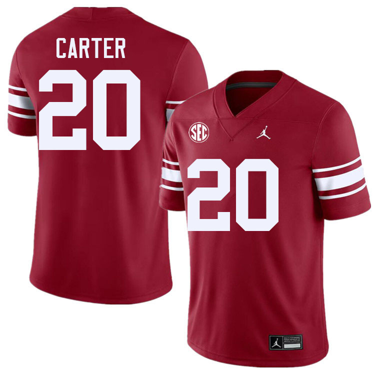 #20 Lewis Carter Oklahoma Sooners 2024 SEC Conference College Football Jerseys-Throwback